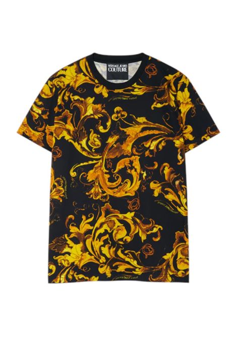 T-shirt vestibilità slim Porcelain Barocco VERSACE JEANS COUTURE | Maglie | 79GAH6S0 JS515G89